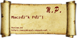 Maczák Pál névjegykártya